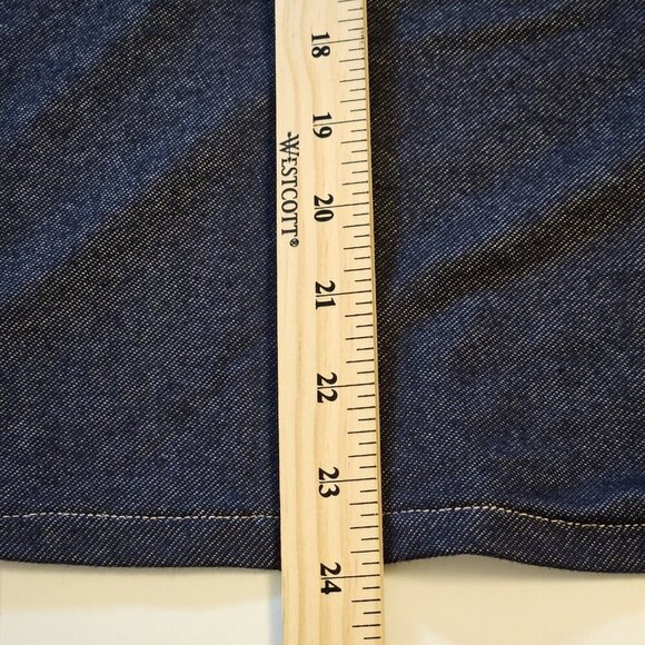 Elena Wang Top Womens L Indigo LS Lace Pullover Chambray Stretch Boho Whimsigoth - Picture 9 of 13